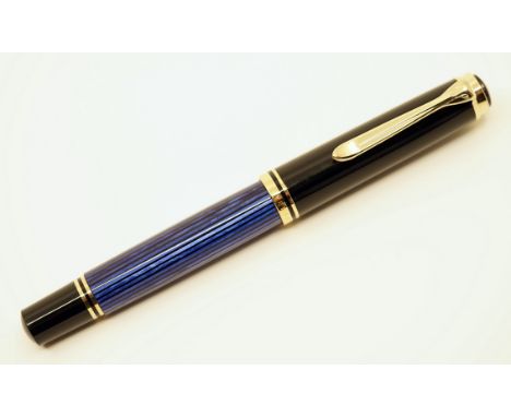 Pelikan R800 Blue rollerball pen made in Germany in Blue stripe. Overall excellent condition with light wear from use.