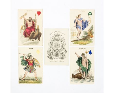 Charles Hodges Astronomical Playing Cards, London, Stopforth & Sons, circa 1827, 52 hand-coloured engraved cards with duty ca