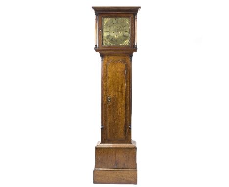 A late 18th Century oak cased longcase clock, Thomas Richardson, the square brass dial with corner spandrels, subsidiary seco