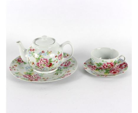 Cath Kidston: A large quantity of tea and dinner wares, including bowls, plates, teapots and jug, all floral decorated   Cond