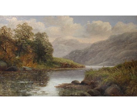 R Hulk/Highland Landscape/signed/oil on board, 23cm x 38cm