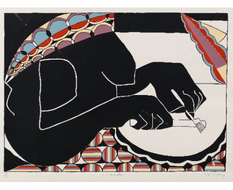 Uzo Egonu (Nigerian 1931-1996)/Lone Eater, 1979/signed and dated '79 to label verso/limited edition 19/50/lithograph, 51cm x 