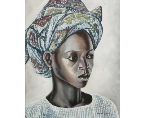 Akinola Lasekan (Nigerian, 1921-1972)Femi signed 'Akinola Lasekan' (lower right)oil on board 48 x 38.5cm (18 7/8 x 15 3/16in)