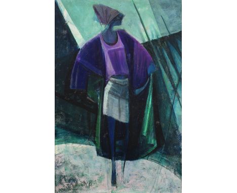 Yusuf Adebayo Cameron Grillo (Nigerian, 1934-2021)The Dancing Bride, circa mid-1960s signed 'Y Adebayo Grillo' (verso)oil on 