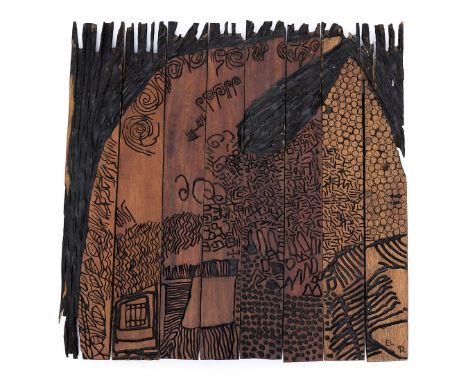 El Anatsui (Ghanaian, born 1944)Migration signed and dated 'El 92' (lower right of plank 8)carved and incised wooden panels76