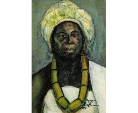 Benedict Chukwukadibia Enwonwu M.B.E (Nigerian, 1917-1994)My Mama at 80 titled, signed and dated 'MY MAMA/AT 80/ Ben Enwonwu/