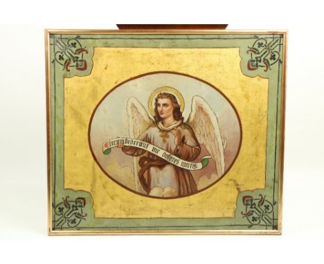 19th Century Pre-Raphaelite Style   Set of 4 attractive painted Panels,&nbsp;each depicting angels, with musical instruments,