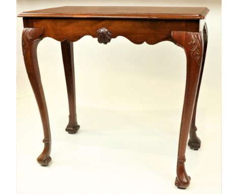 An Irish George III period mahogany Side or Console Table, the rectangular top with a moulded edge and front round corners ab