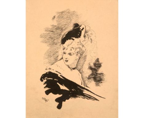 Rei D. Carlos (1863-1908)Portrait of a ladyInk on paperSigned and dated 188632x24,5 cm