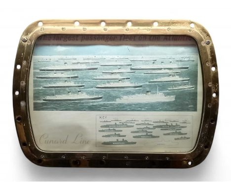 A brass rectangular porthole 65cm x 52cm x 5cm