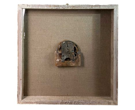 RMS Medina, built 1911, torpedoed and sunk in 1917 Interior of a mantle clock, mounted within a frame  Deep wooden frame, gla