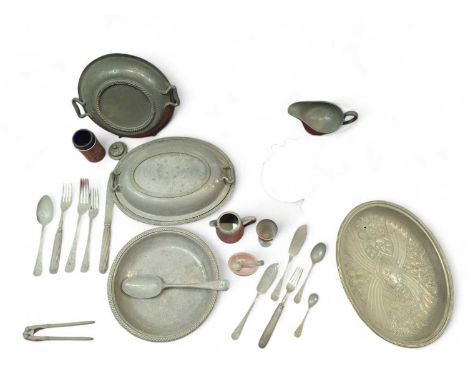 Cunard Liner RMS Aurania 1918, Isle of Mull A collection of Elkington silver-plated items  Cutlery bearing Cunard Line stamp,