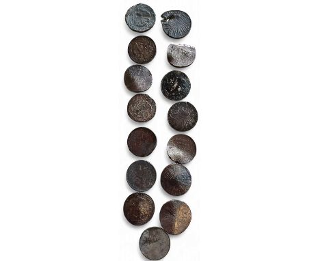 S.S. Crescent City, 1871. A selection of 15 Mexican silver shipwreck dollars. All in sea excavated condition, total weight 37