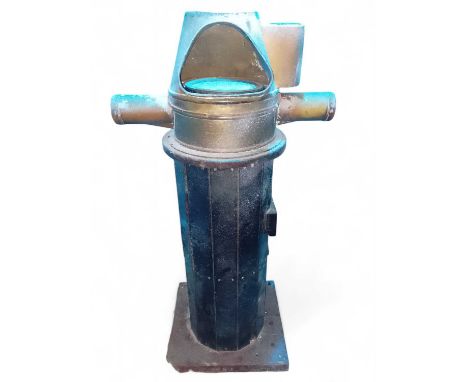 A teak and brass ship's compass binnacle Used in The Museum's Shackleton Exhibition  Pilot compass present, 131cm x 68cm x 44