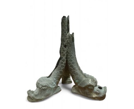 SS. Schiller, 1875, Retarrier Ledges, Isles of Scilly Ornate Binnacle Stand Three bronze Rennaissance-style Royal Navy dolphi