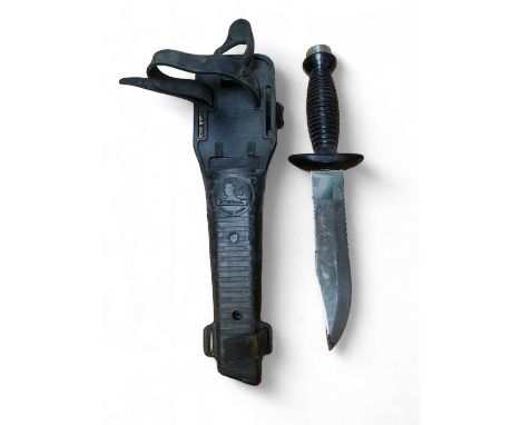 Diving A Japanese Eternal Diver's Knife with rubber holster, knife 28cm in length; together with a Finnish Suunto compass.