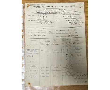 The Women's Royal Naval Service Paperwork pertaining to the training and service of the WRENS WRNS training instructions, ref