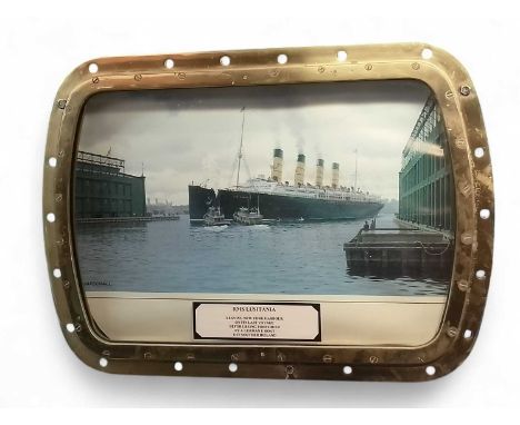 A brass rectangular porthole 65cm x 52cm x 5cmThere is no record of the origins of this porthole