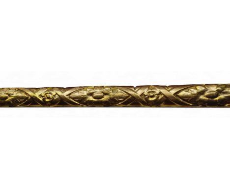 A collection of five carved gilt-wood lancing pieces from an unknown ship. The gilding later applied, all foliate carved, inc