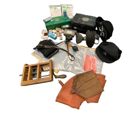 St John's Ambulance and Items from an ambulance service display  Multiple First aid related and other items, including:A ladi