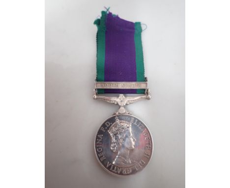 Campaign Service Medal with South Arabia Bar to 3979598 Pte. S. Aldworth, Somerset &amp; Cornwall Light Infantry 