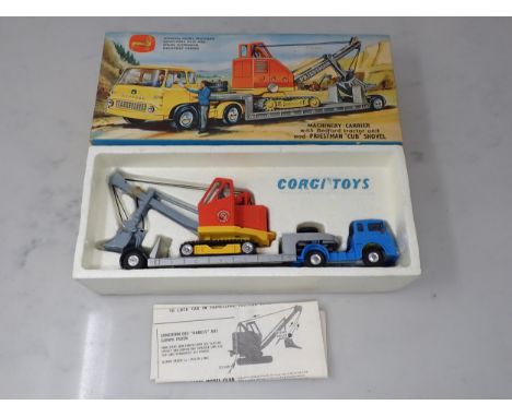 A boxed Corgi Toys Gift Set No.27 Machinery Carrier with Bedford Tractor Unit and Priestman 'Cub' Shovel with instructions 