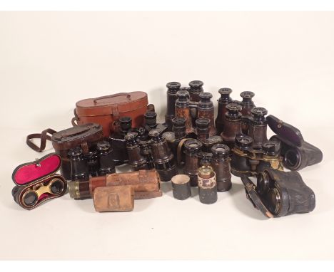 A lot of vintage Binoculars and a Field Telescope 