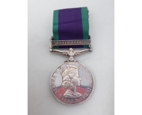 Campaign Service Medal with South Arabia Bar to 23887664 Pte. E.M. Stevens, Somerset &amp; Cornwall Light Infantry 
