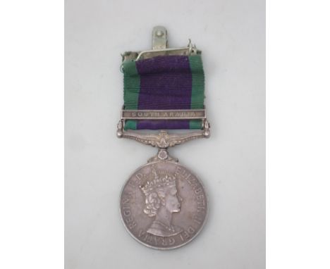 Campaign Service Medal with South Arabia Bar to 23989517 Pte. M. Turner, Somerset &amp; Cornwall Light Infantry 