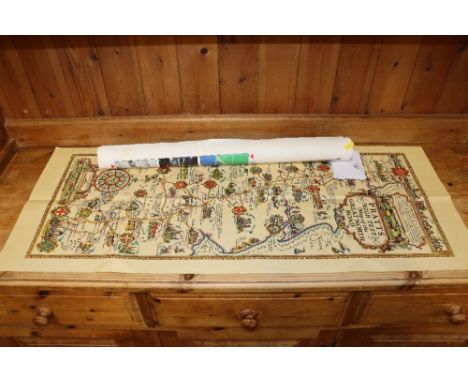 A Pratts Hi-Test map of The Great North Road; and another poster "The Incredible Channel Tunnel"