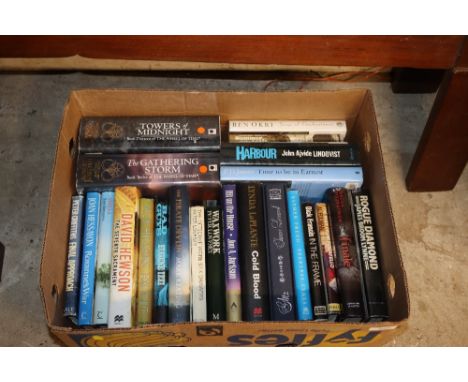 A box of mostly modern First Edition books, some signed 