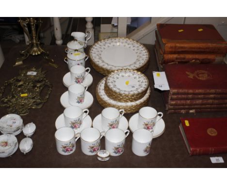 A Royal Worcester coffee set and various Spode plates etc.