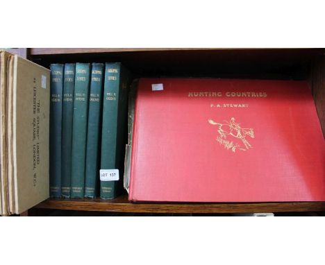 FOXHUNTING F A Stewart Hunting Countries 2 copies, Cross Country with Hounds 2 copies + 5 copies Ogilvie Galloping Shoes and 