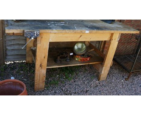 Large pine bench