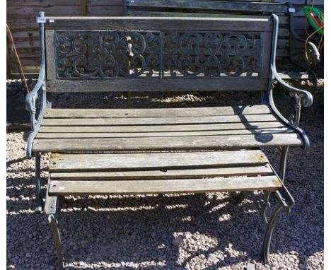 Iron and wooden garden bench and bench A/F
