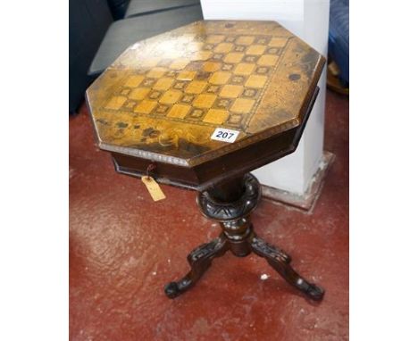 Victorian needlework/games tripod table