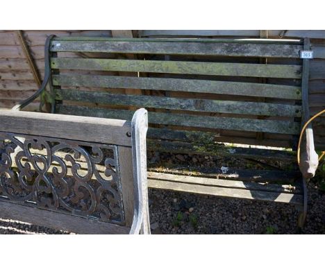 Metal & wooden garden bench A/F