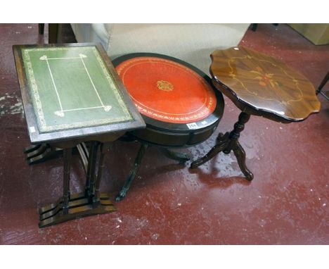 2 small reproduction tripod table & nest of tables