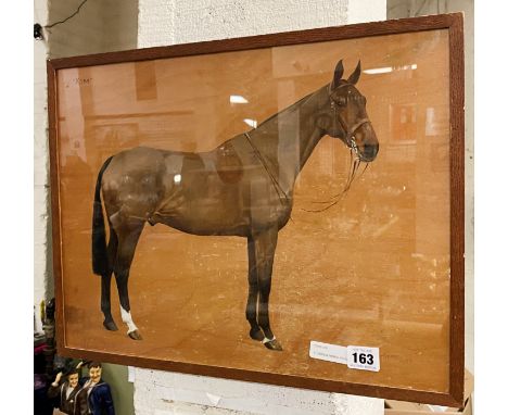 FLORENCE MABLE HOLLAMS (1876-1963) PORTRAIT OF A HORSE KIM - OIL ON PANEL, SIGNED  45CM X 34CM - HAS BEEN RESTORED AND TREATE
