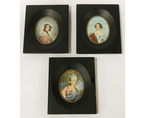 3 PORTRAIT MINATURES 20.5CMS (H) X 17CMS (W) APPROX