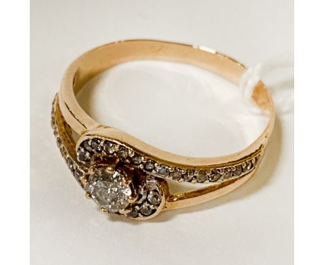 18CT TESTED DIAMOND RING SIZE Q/R - 3.1 GRAMS APPROX