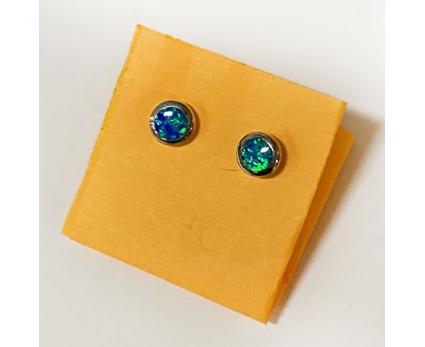 STERLING SILVER OPAL STUDS