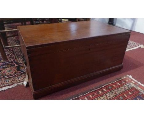 An early 20th century camphor wood trunk, H.36 W.82 D.48cm 