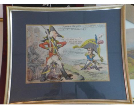 A 19th century coloured lithograph military scene, published by H. Humphrey, framed and glazed, H.27cm W.35cm 