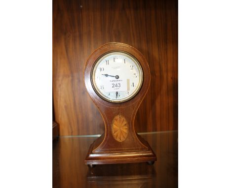 AN INLAID MAPPIN AND WEBB MANTLE CLOCK 