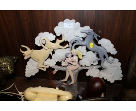 AN UNUSUAL FIGURATIVE CERAMIC ORNAMENT A/F