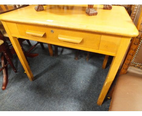 A LIGHT OAK SMALL DESK