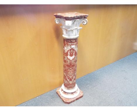 A marble effect ceramic plant stand approx 88cm x 27cm x 27cm Est £20 - £40