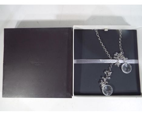 Waterford Crystal - a sterling silver Waterford Crystal lariat necklace in original box. Estimate £30 - £50