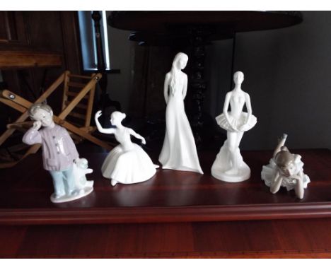 Royal Doulton Images and Nao - three Doulton figurines Tomorrows Dreams HN3665, The Ballet Dancer HN4027 and HN4025 and two N